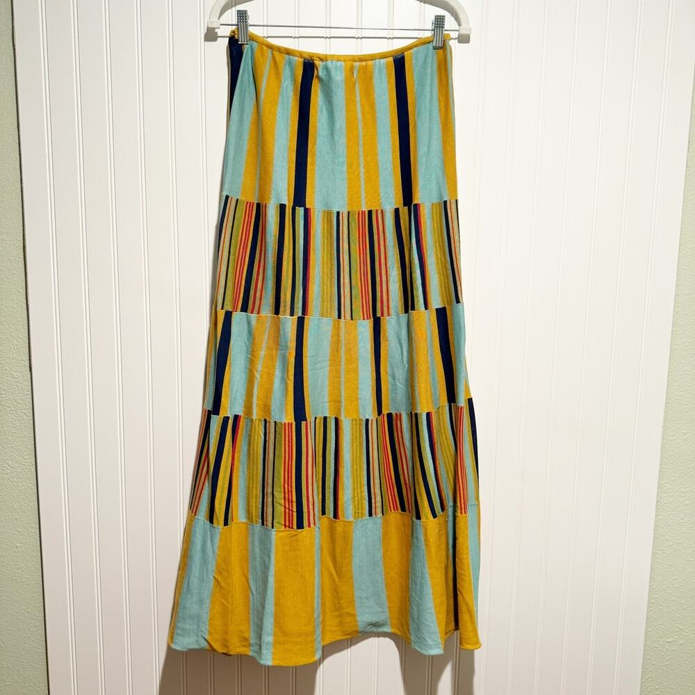 Double D Ranch Striped Cotton Knit Maxi Skirt Size Medium Western Aztec Boho - Picture 4 of 5